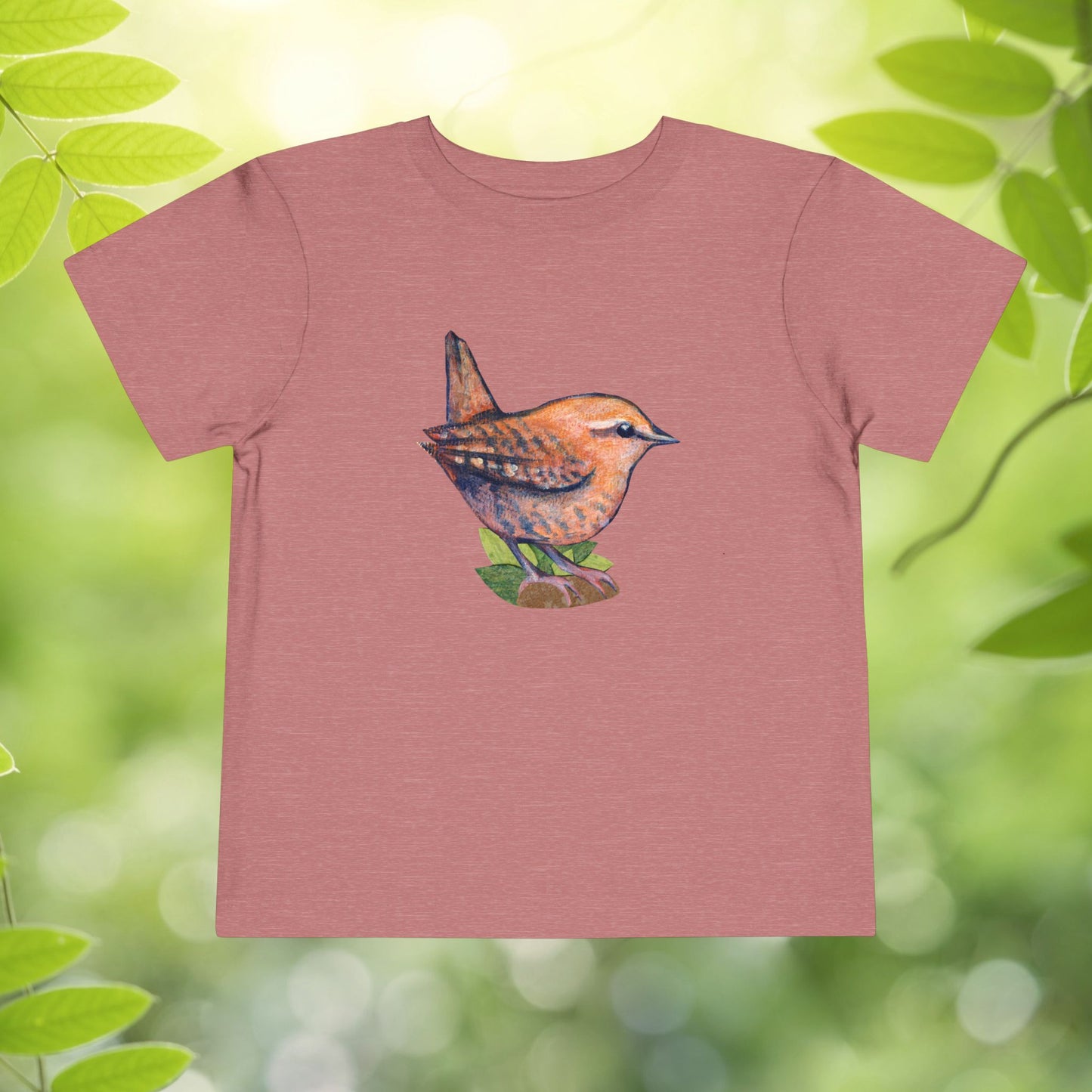 Wren Toddler Tee — Kids Birdwatcher T-Shirt | Local Wildlife Art