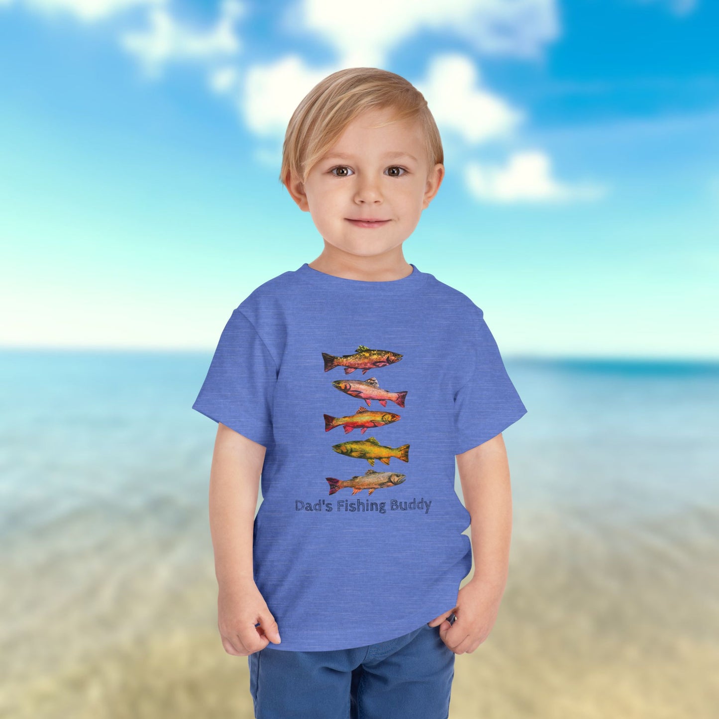 Colorful Trout Toddler Short Sleeve Tee | Fishing Theme Cotton Shirt