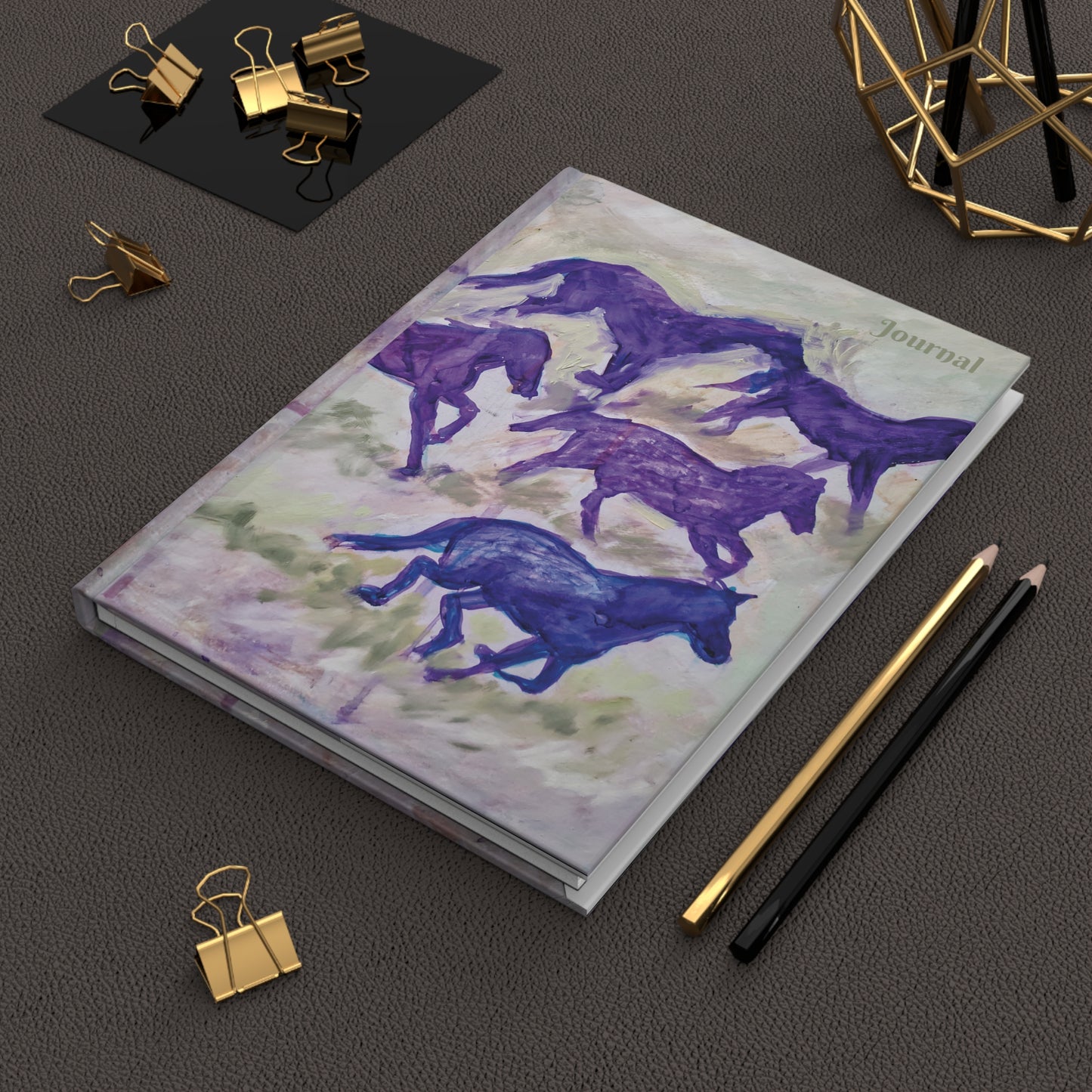 Equine Sunlit Fields Hardcover Journal — Horse Art Notebook for Riders & Nature Lovers