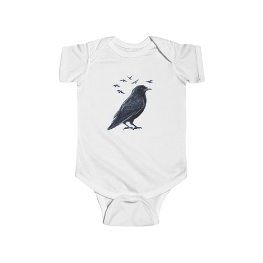 Copy of American Crow and Friends Infant Bodysuit | Baby Onesie Crow Illustration