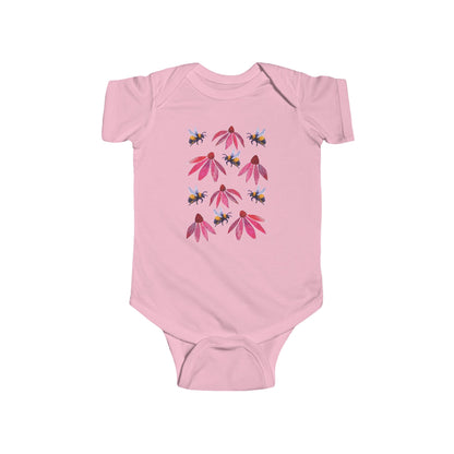 Bumblebee and Echinacea Infant Bodysuit | Baby Bee Onesie