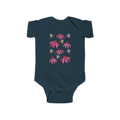 Bumblebee and Echinacea Infant Bodysuit | Baby Bee Onesie