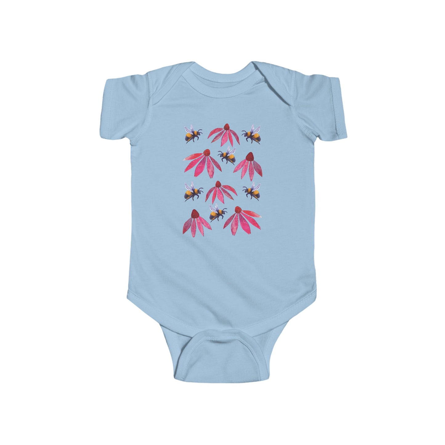 Bumblebee and Echinacea Infant Bodysuit | Baby Bee Onesie