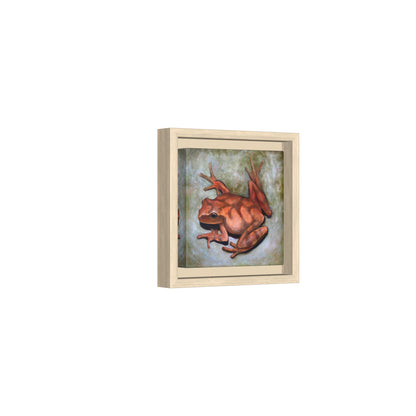 Framed Matte Canvas Print: Frog Art Print