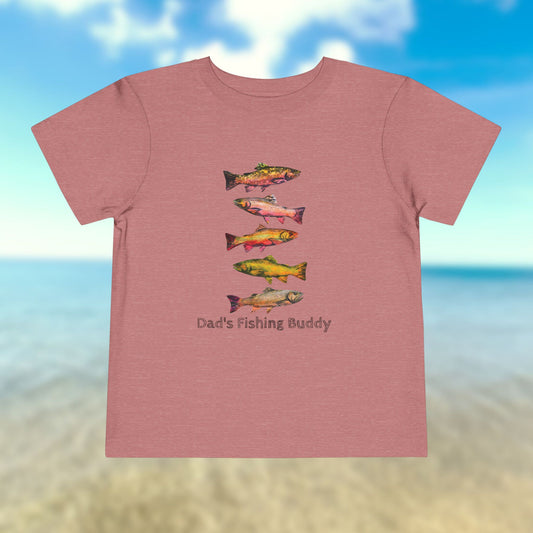 Colorful Trout Toddler Short Sleeve Tee | Fishing Theme Cotton Shirt
