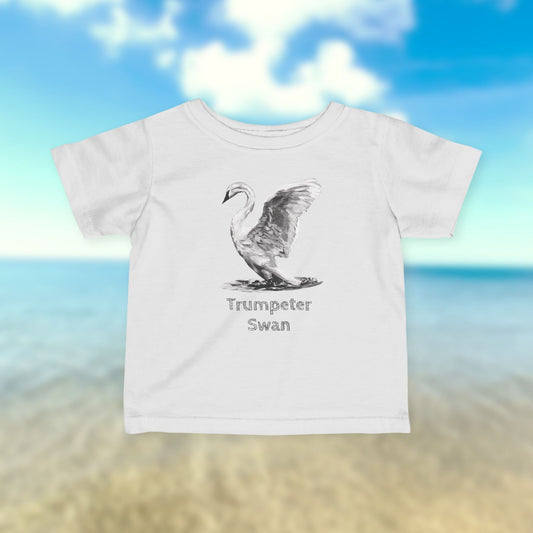Trumpeter Swan Sketch Infant Tee | Watercolor Swan Illustration