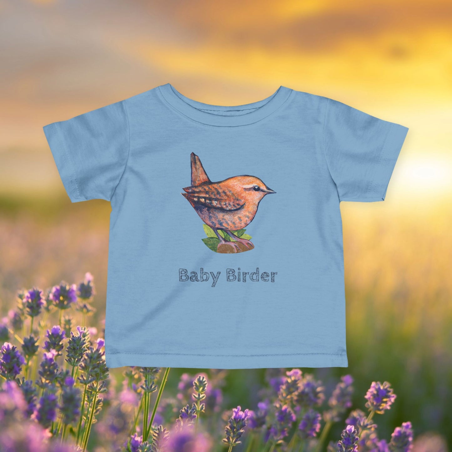 Woodland Wren Infant Tee | Custom Text on Cute Bird Shirt