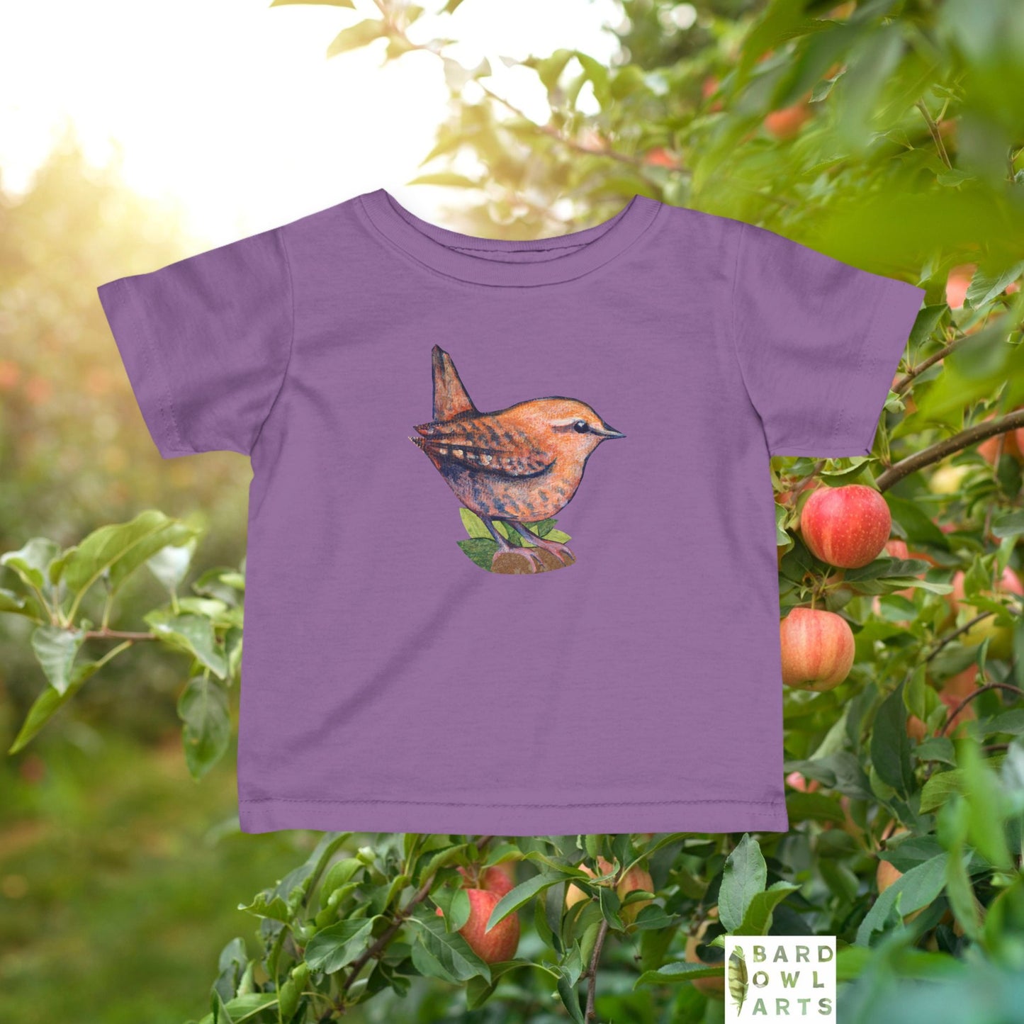 Woodland Wren Illustration Infant Tee | Woodland Bird Baby Shirt