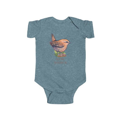 Baby Birder Bodysuit | Wren Illustration, Birdwatching Infant Bodysuit
