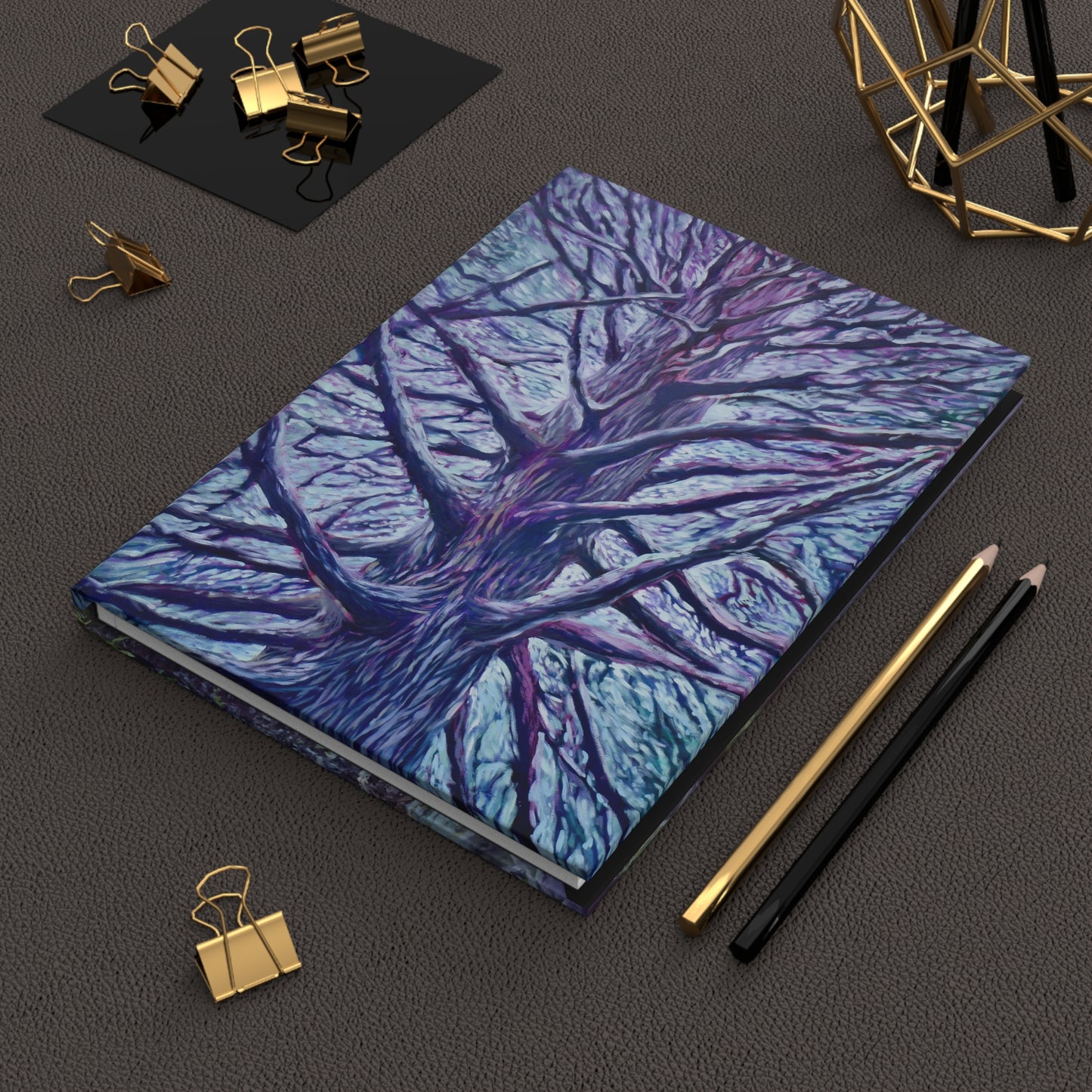 Old Growth Cedar Wolf Notebook — Hardcover Journal with Lichen Tree Nature Design