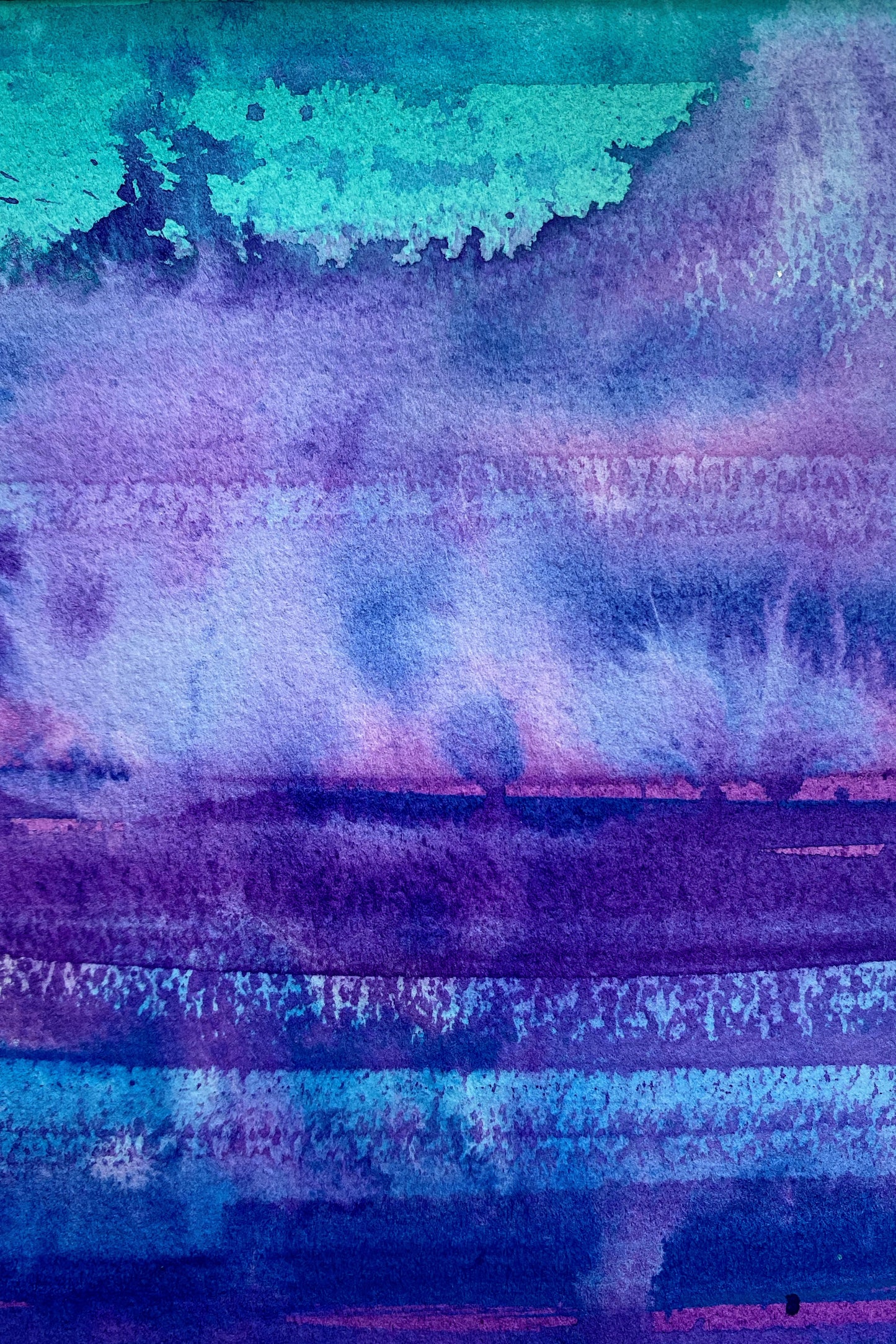 Diptych- Sea Song 5"x 7" Acrylic Abstract Landscape
