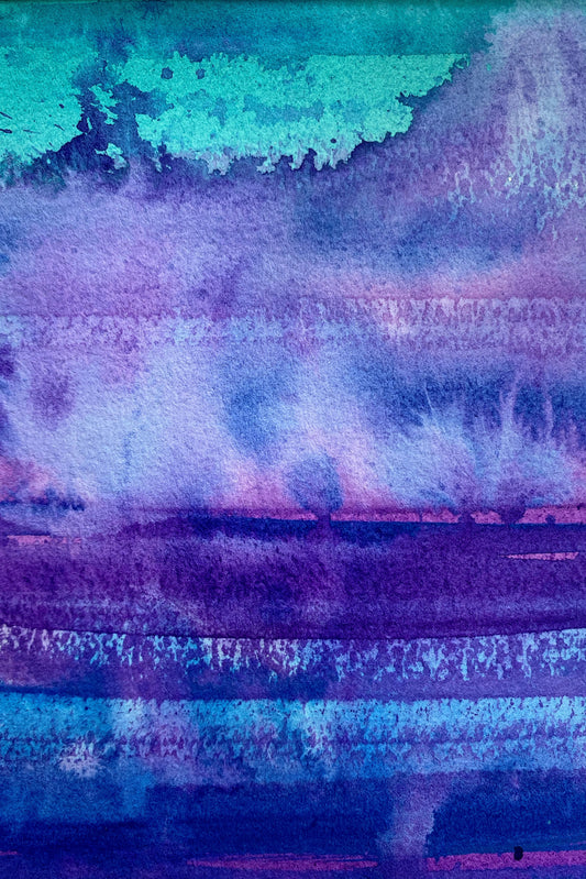 Diptych- Sea Song 5"x 7" Acrylic Abstract Landscape
