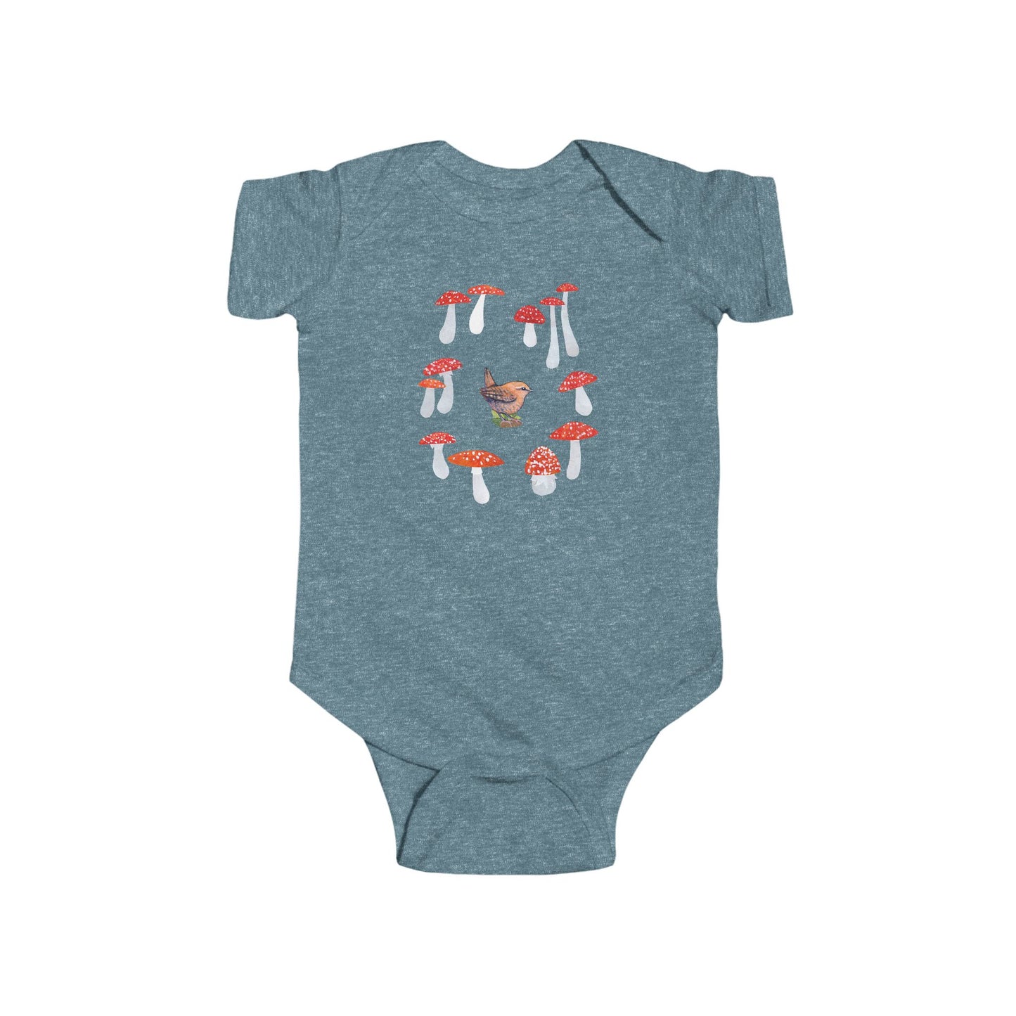 Wren and Mushrooms Baby Onesie