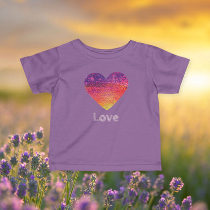 Big Heart Infant Tee | Customize Text: Baby Short Sleeve Shirt