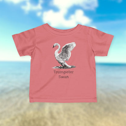 Trumpeter Swan Sketch Infant Tee | Watercolor Swan Illustration