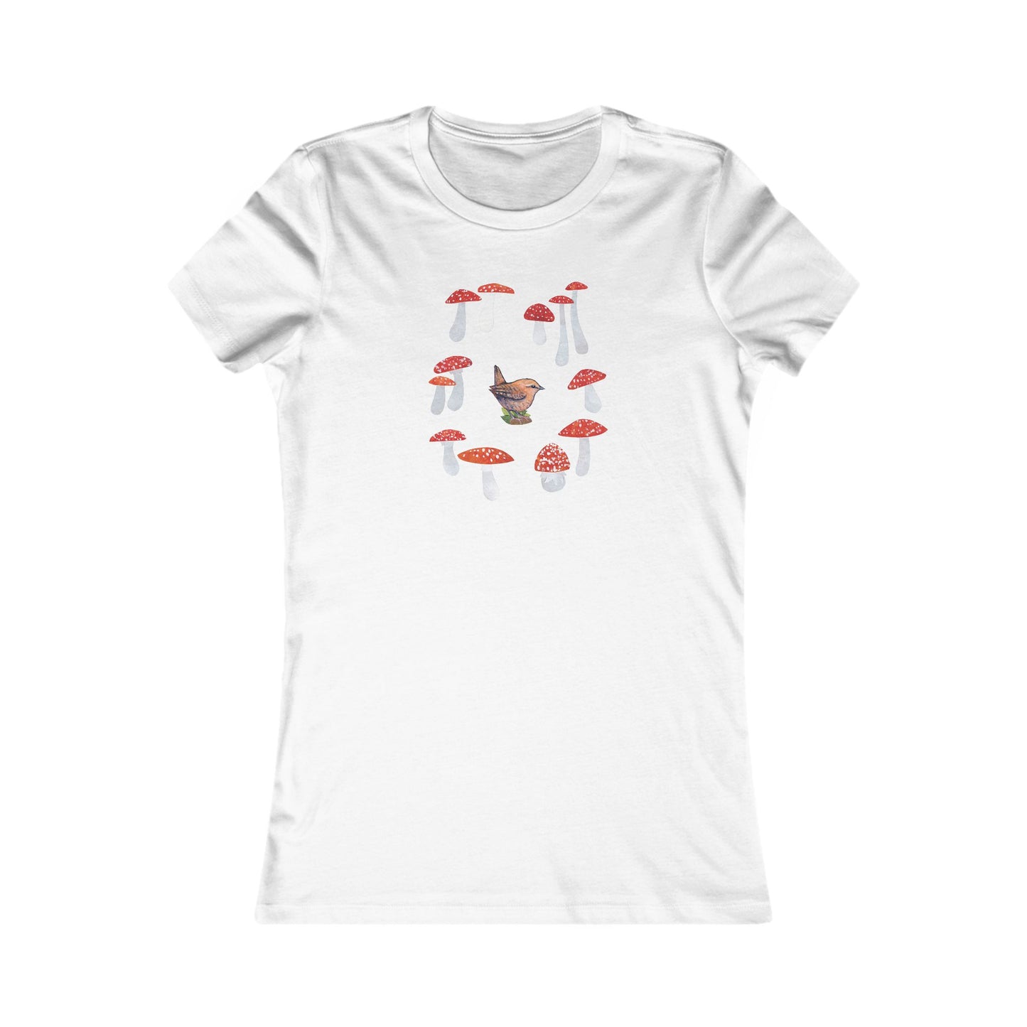 Women's Mushroom Art T-Shirt: Cotton Slim Fit Tee