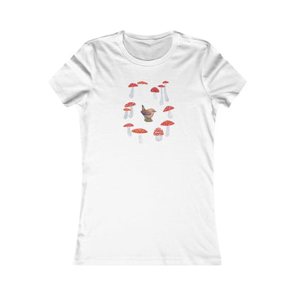 Women's Mushroom Art T-Shirt: Cotton Slim Fit Tee