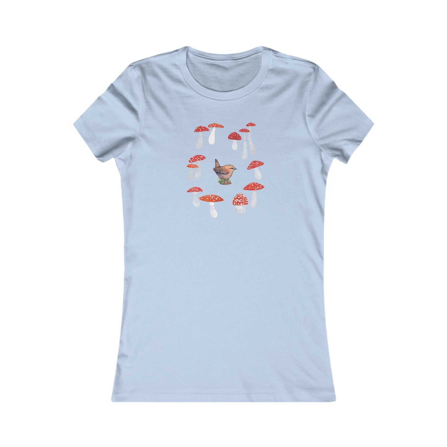 Women's Mushroom Art T-Shirt: Cotton Slim Fit Tee