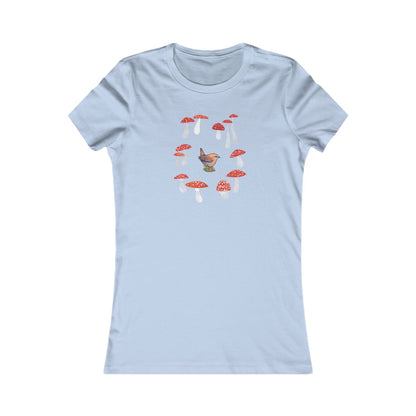 Women's Mushroom Art T-Shirt: Cotton Slim Fit Tee