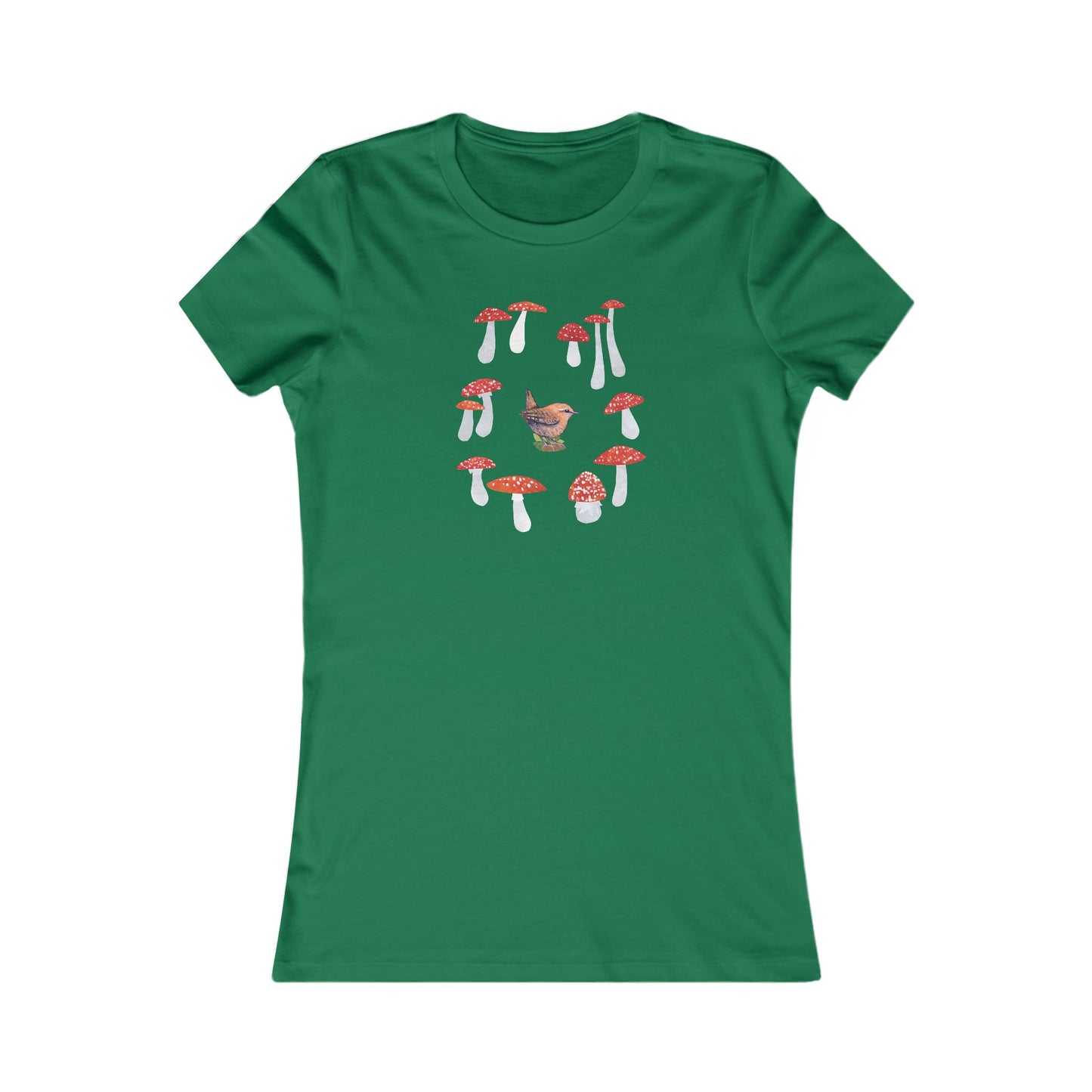 Women's Mushroom Art T-Shirt: Cotton Slim Fit Tee