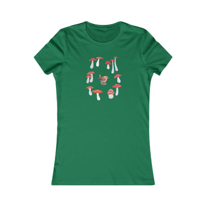 Women's Mushroom Art T-Shirt: Cotton Slim Fit Tee