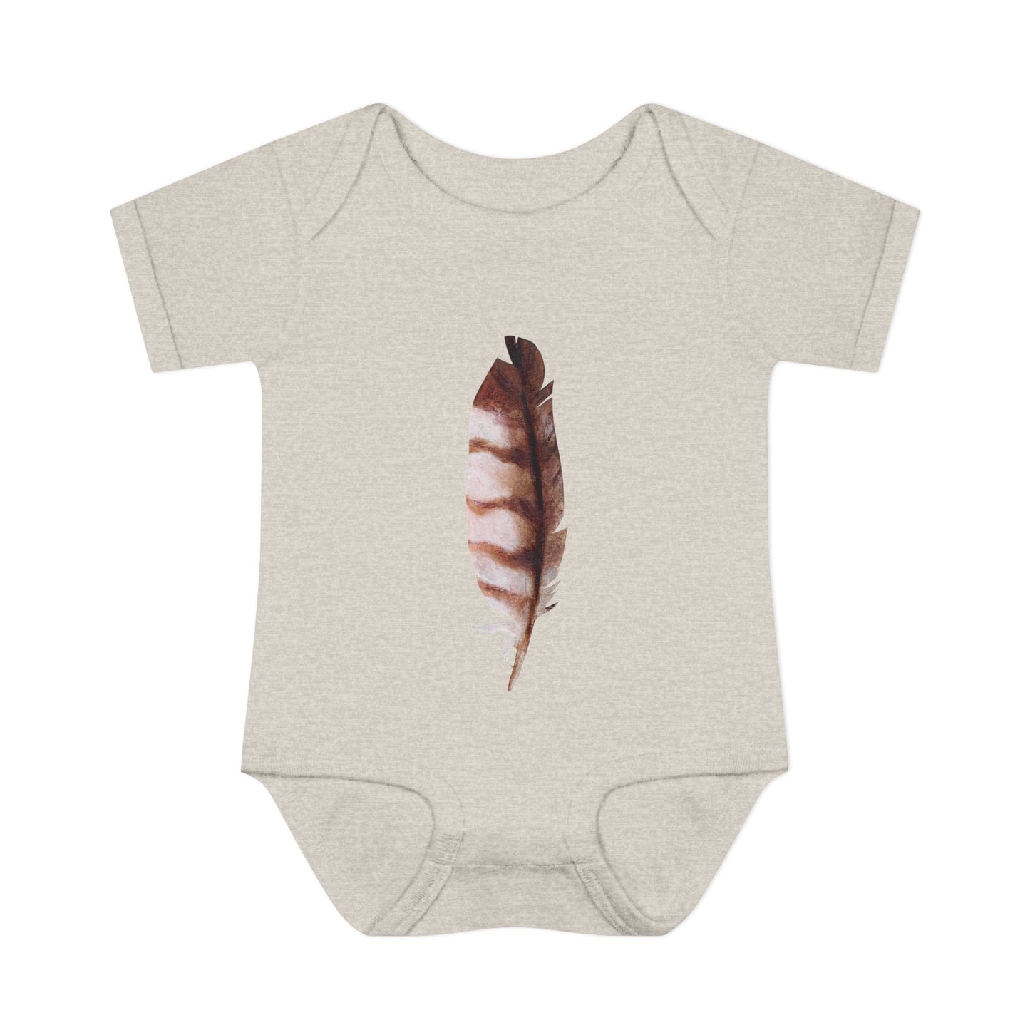 Owl Feather Infant Bodysuit — Cotton Onesie in Summer Colors