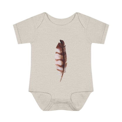 Owl Feather Infant Bodysuit — Cotton Onesie in Summer Colors