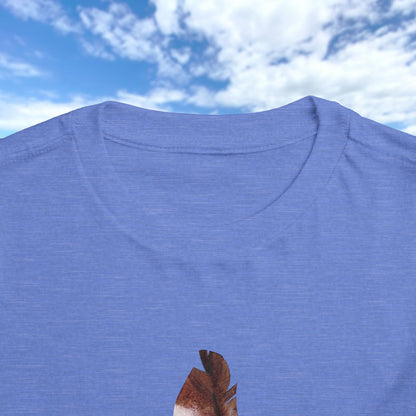 Toddler Tee with Owl Feather Design, Personalizable Text, Unisex Cotton Woodland T-Shirt