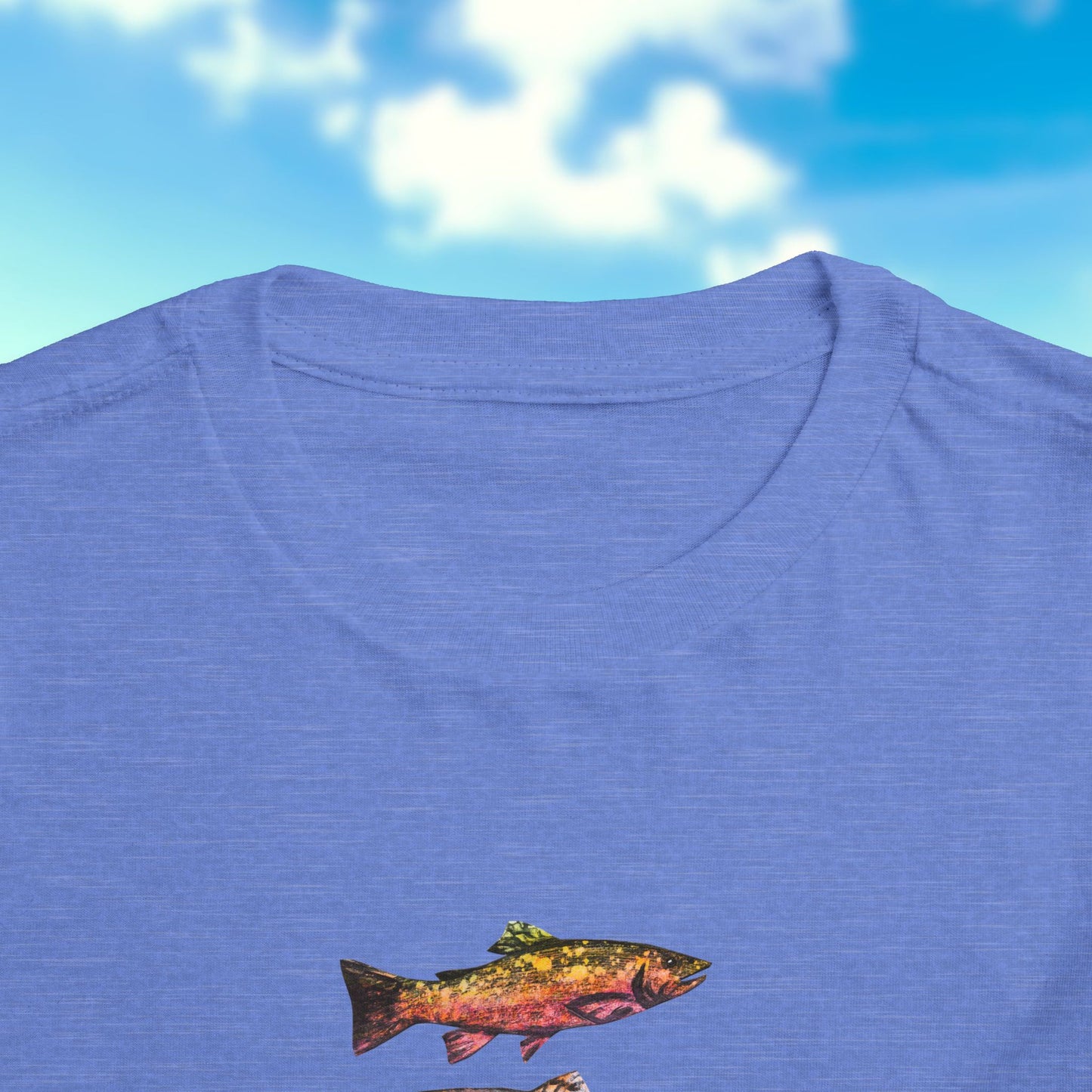 Colorful Trout Toddler Short Sleeve Tee | Fishing Theme Cotton Shirt