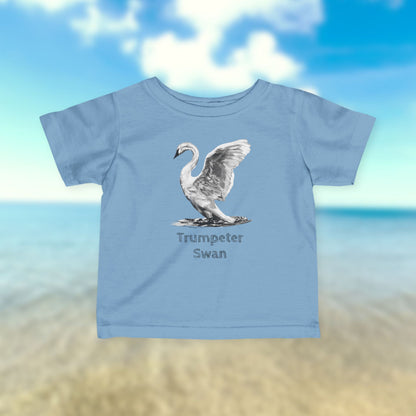 Trumpeter Swan Sketch Infant Tee | Watercolor Swan Illustration