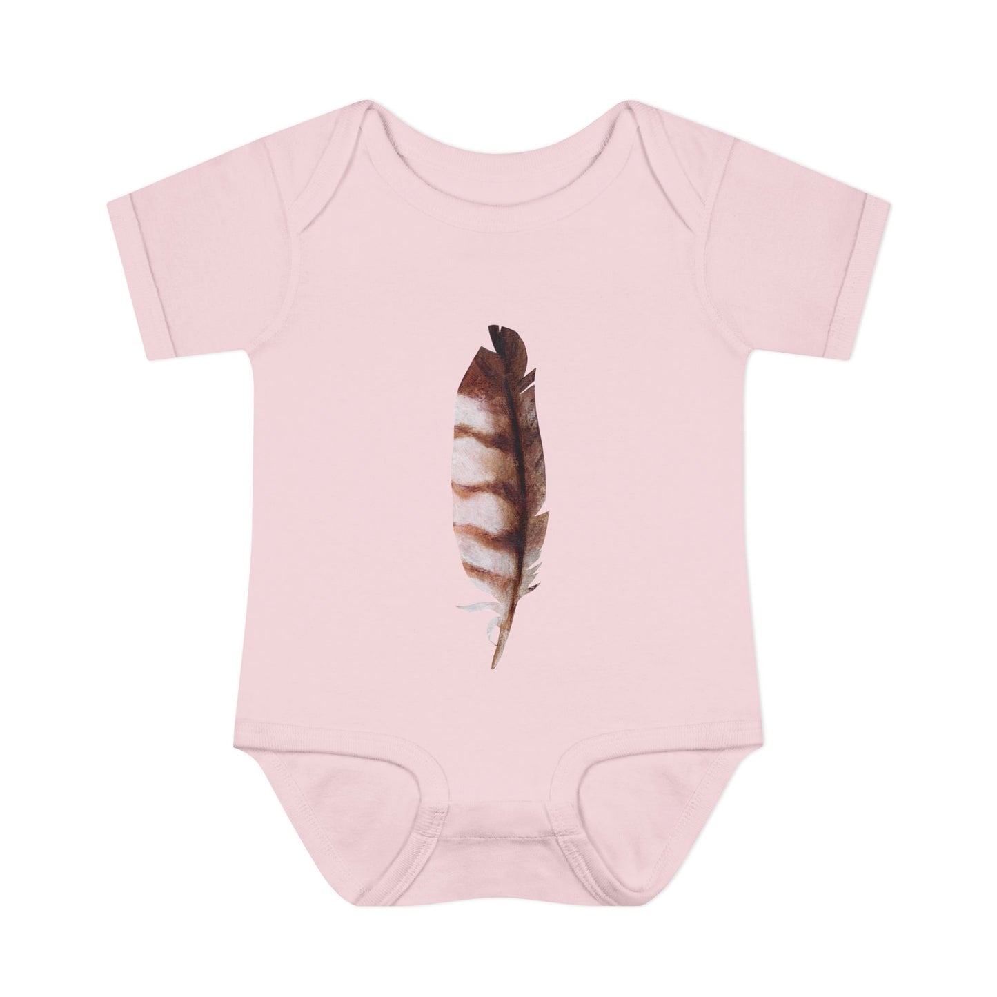 Owl Feather Infant Bodysuit — Cotton Onesie in Summer Colors