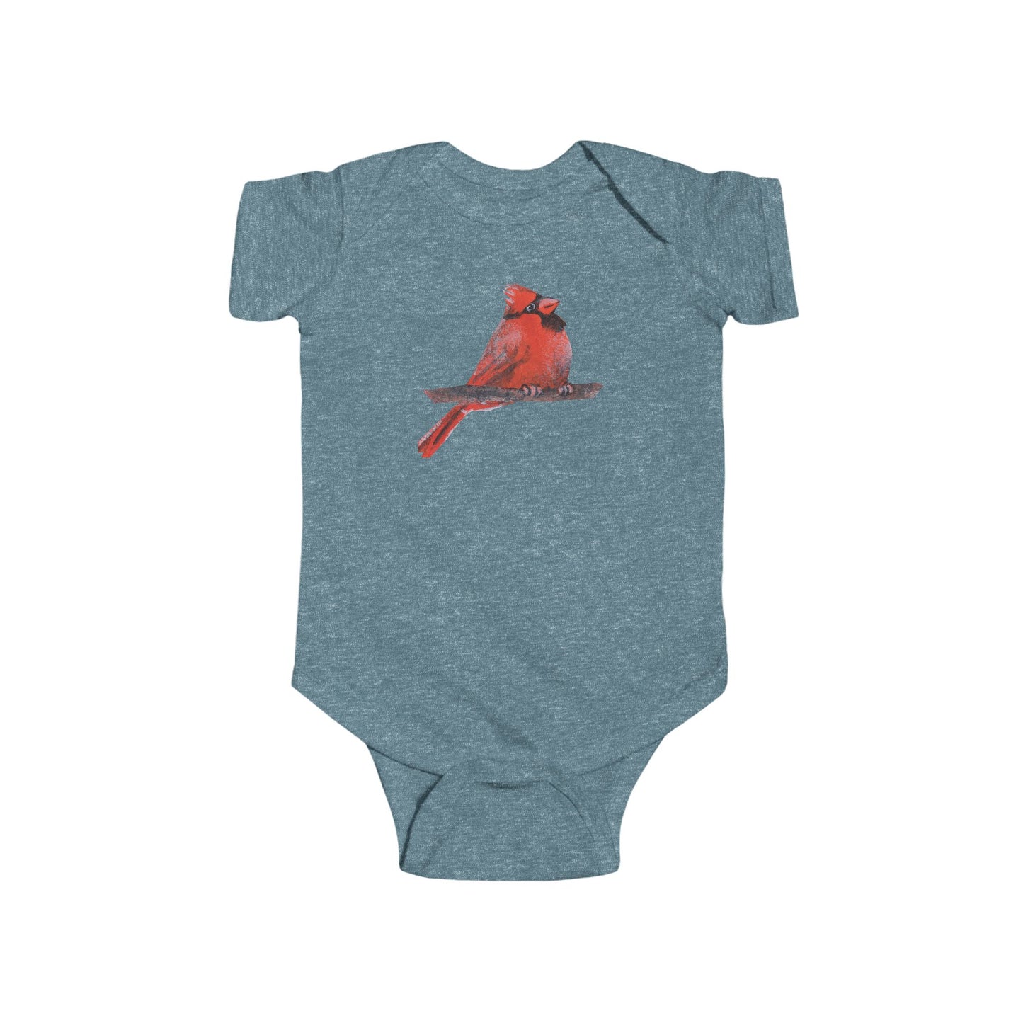 Red Cardinal Bird Bodysuit | Baby Onesie with Cardinal Illustration