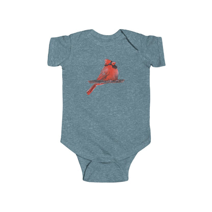Red Cardinal Bird Bodysuit | Baby Onesie with Cardinal Illustration