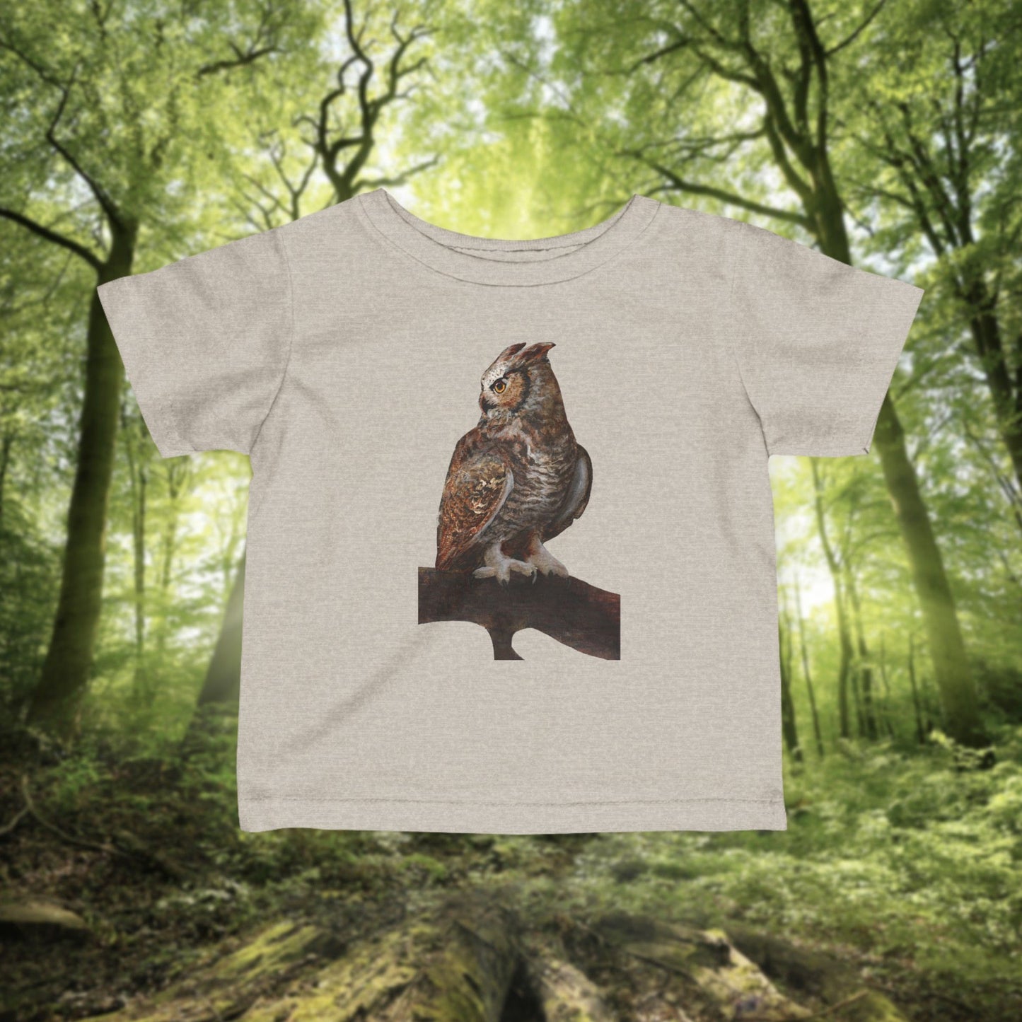 Infant Tee — Rustic Owl Illustration Baby Shirt
