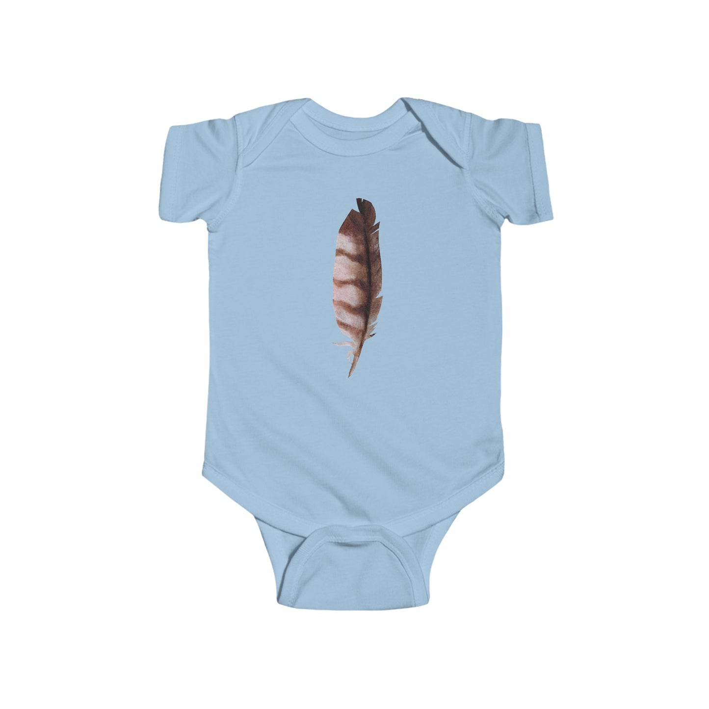 Barred Owl Feather Illustration on Infant Bodysuit | Baby Birder Onesie