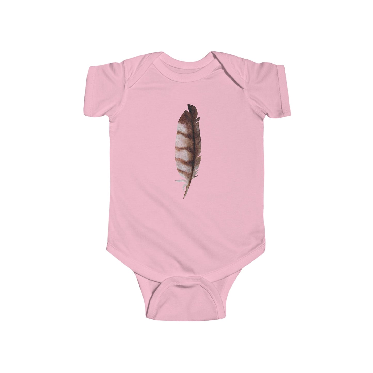 Barred Owl Feather Illustration on Infant Bodysuit | Baby Birder Onesie