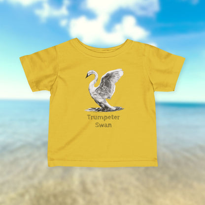Trumpeter Swan Sketch Infant Tee | Watercolor Swan Illustration