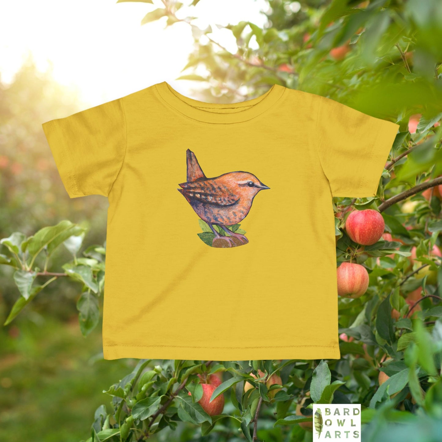 Woodland Wren Illustration Infant Tee | Woodland Bird Baby Shirt