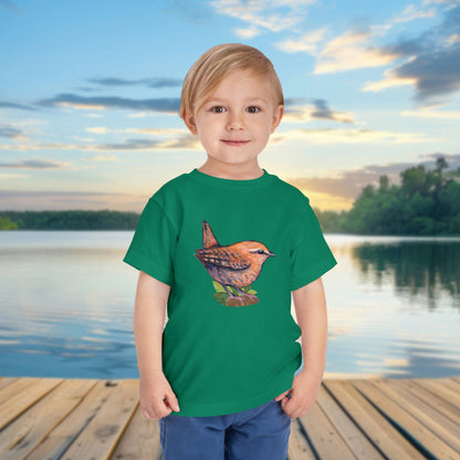Wren Toddler Tee — Kids Birdwatcher T-Shirt | Local Wildlife Art