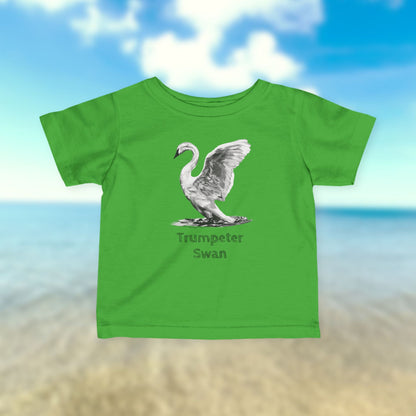 Trumpeter Swan Sketch Infant Tee | Watercolor Swan Illustration