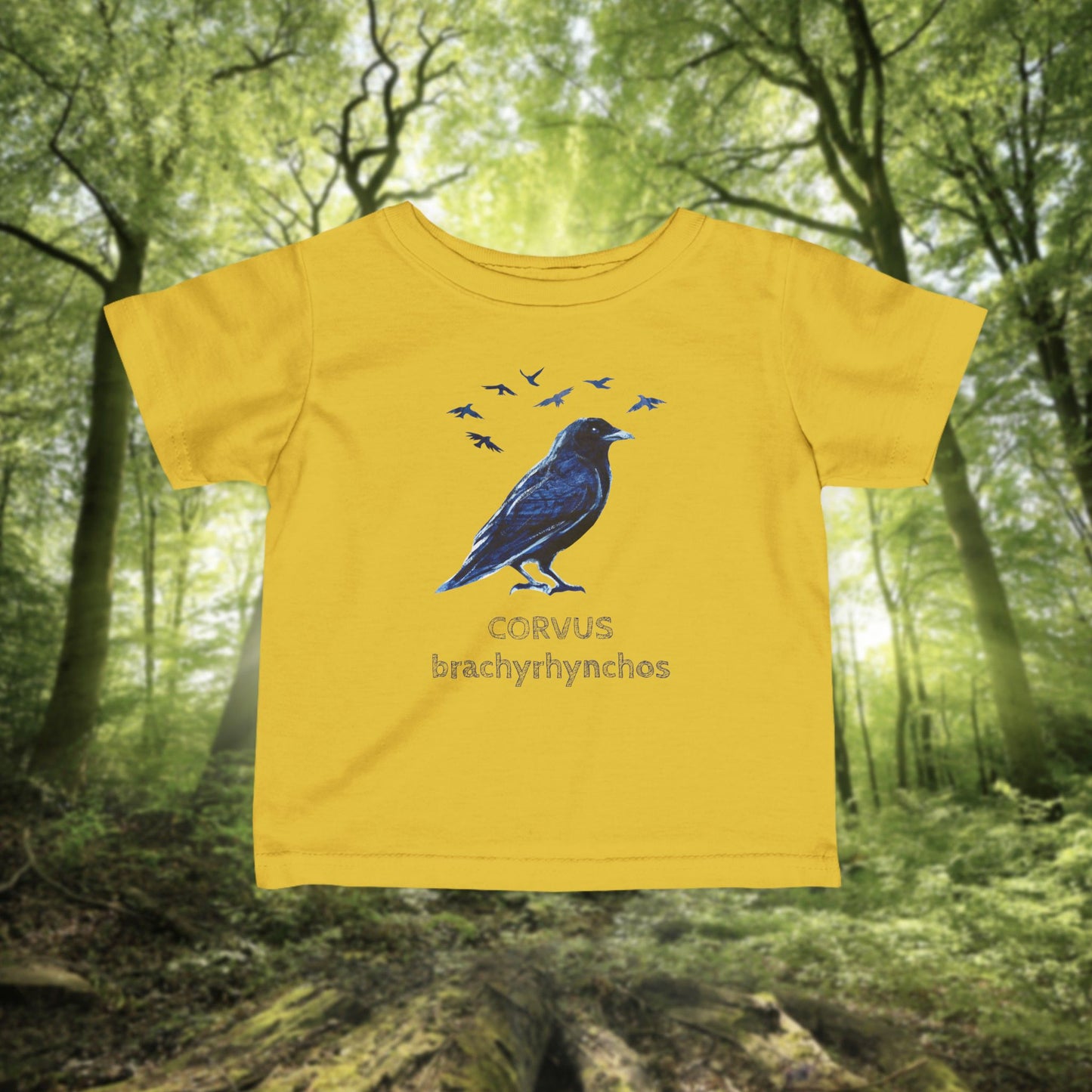 Crow illustration Infant Tee | Customizable Text- baby birdwatcher shirt