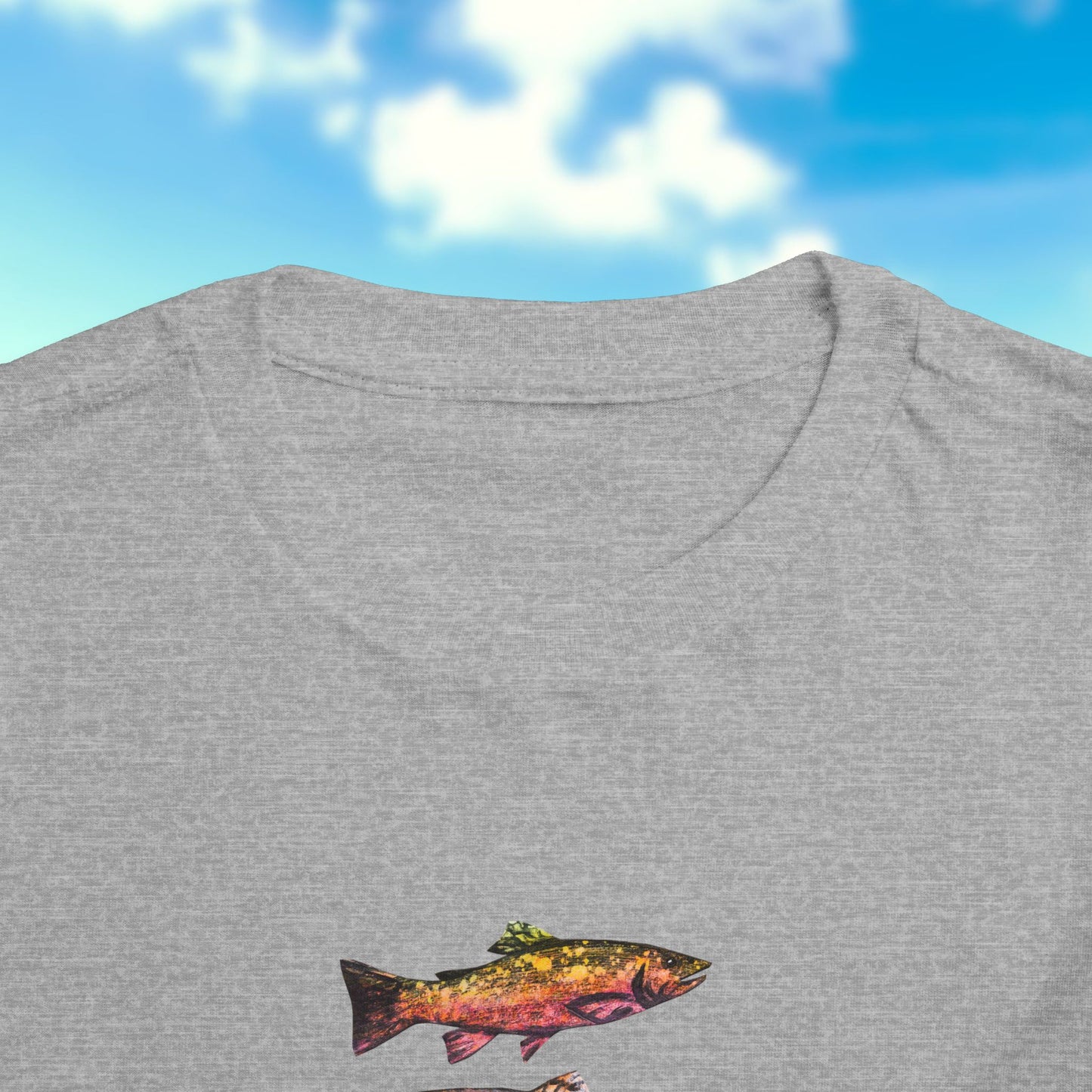 Colorful Trout Toddler Short Sleeve Tee | Fishing Theme Cotton Shirt