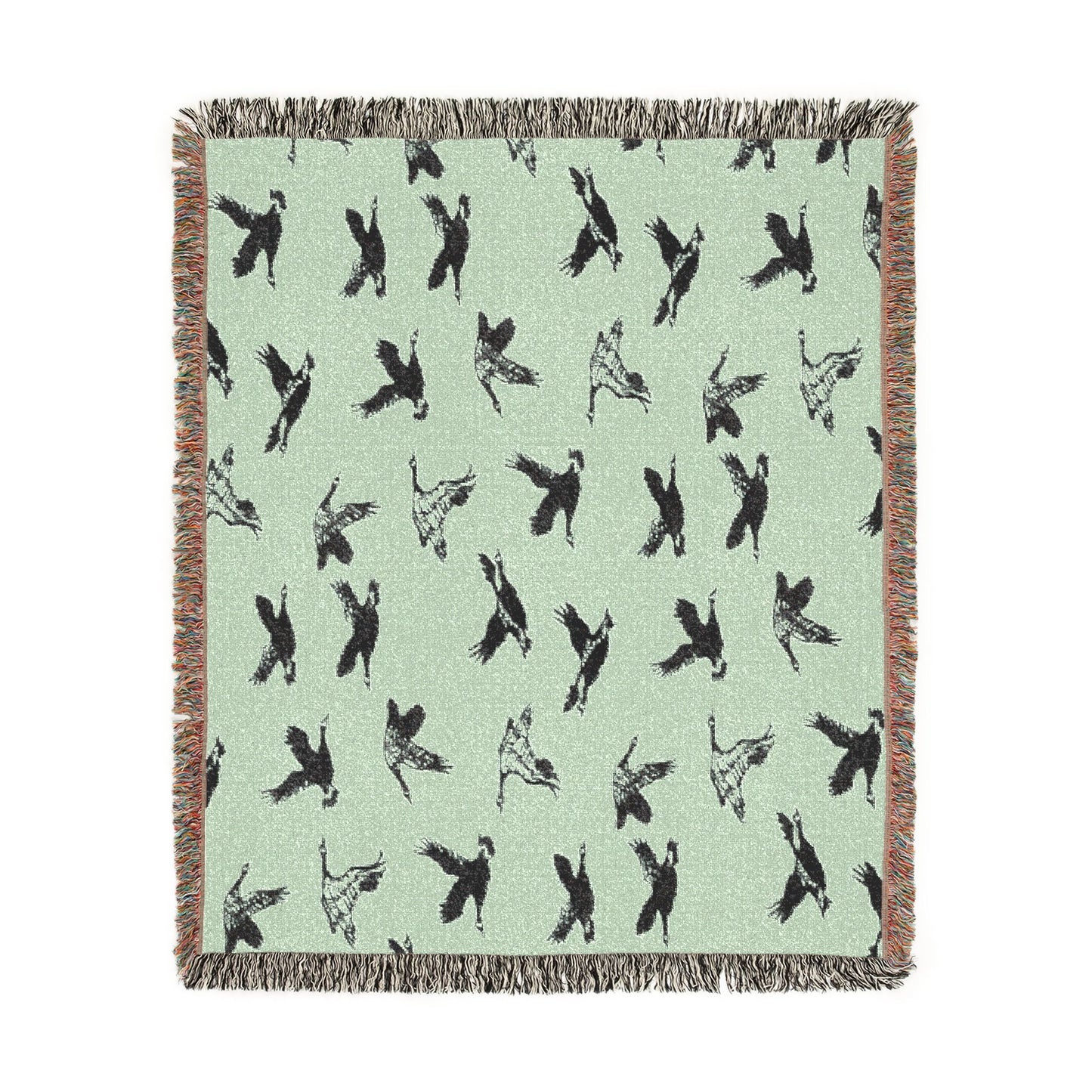 Flying Geese Woven Blanket — 'Canadian Geese Flying North' Cabin Throw