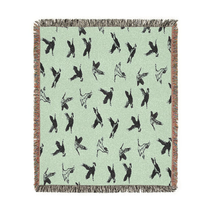 Flying Geese Woven Blanket — 'Canadian Geese Flying North' Cabin Throw