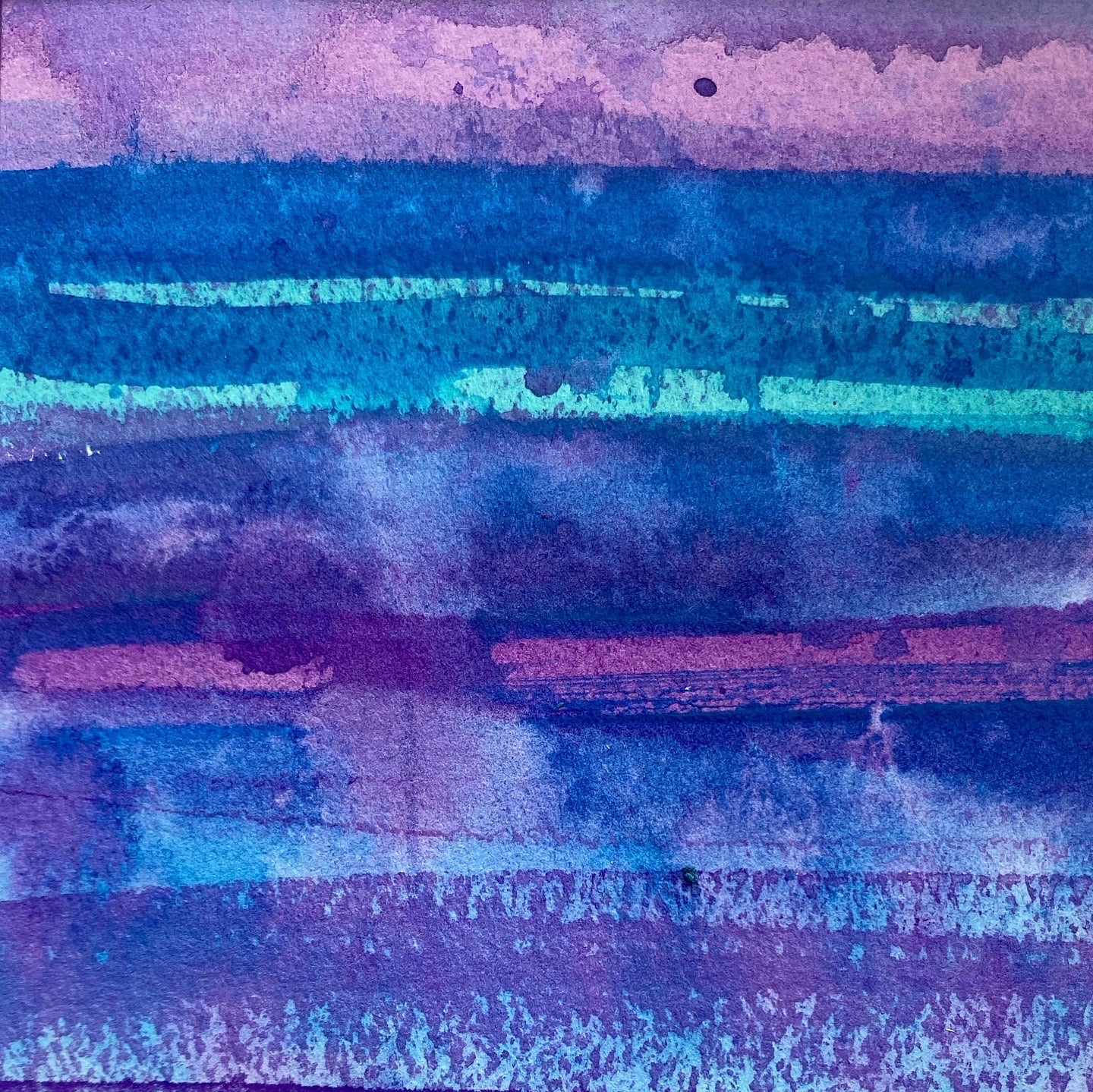 Diptych- Sea Song 5"x 7" Acrylic Abstract Landscape