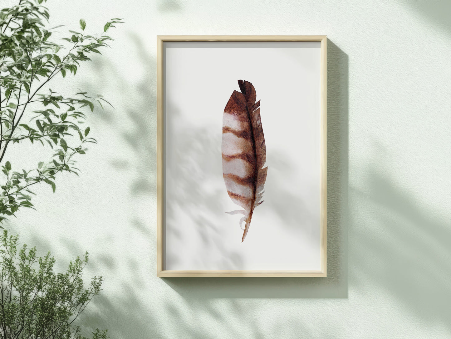 Woodland Nursery Wall Art Set of 3 | Artist Made Wren, Owl Feather, and Mushrooms-- Unframed Giclee Prints  5x7 or 8x10