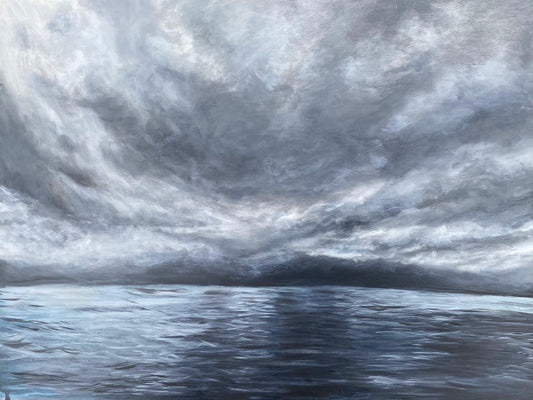 Breathing Sky, Original Oil Painting, 18"x24", Framed - Bard Owl Arts