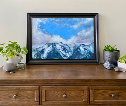 Blue Window, 24"x36", Original Oil Painting on Panel, Framed - Bard Owl Arts