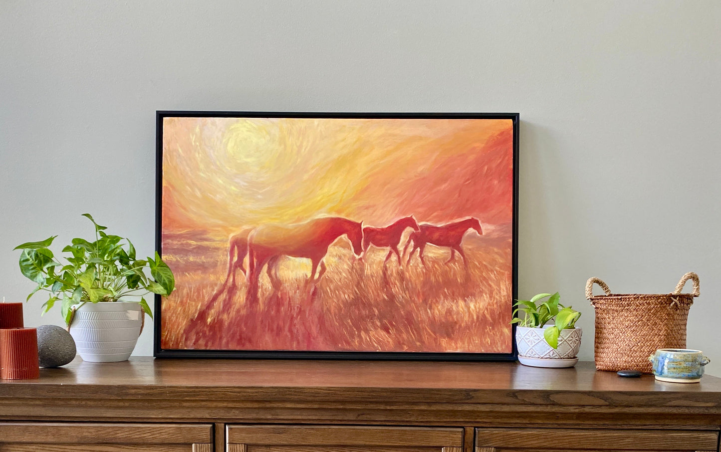 Wild Horses Speak, Contemporary Oil Painting-  Giclee Print on Archival Paper