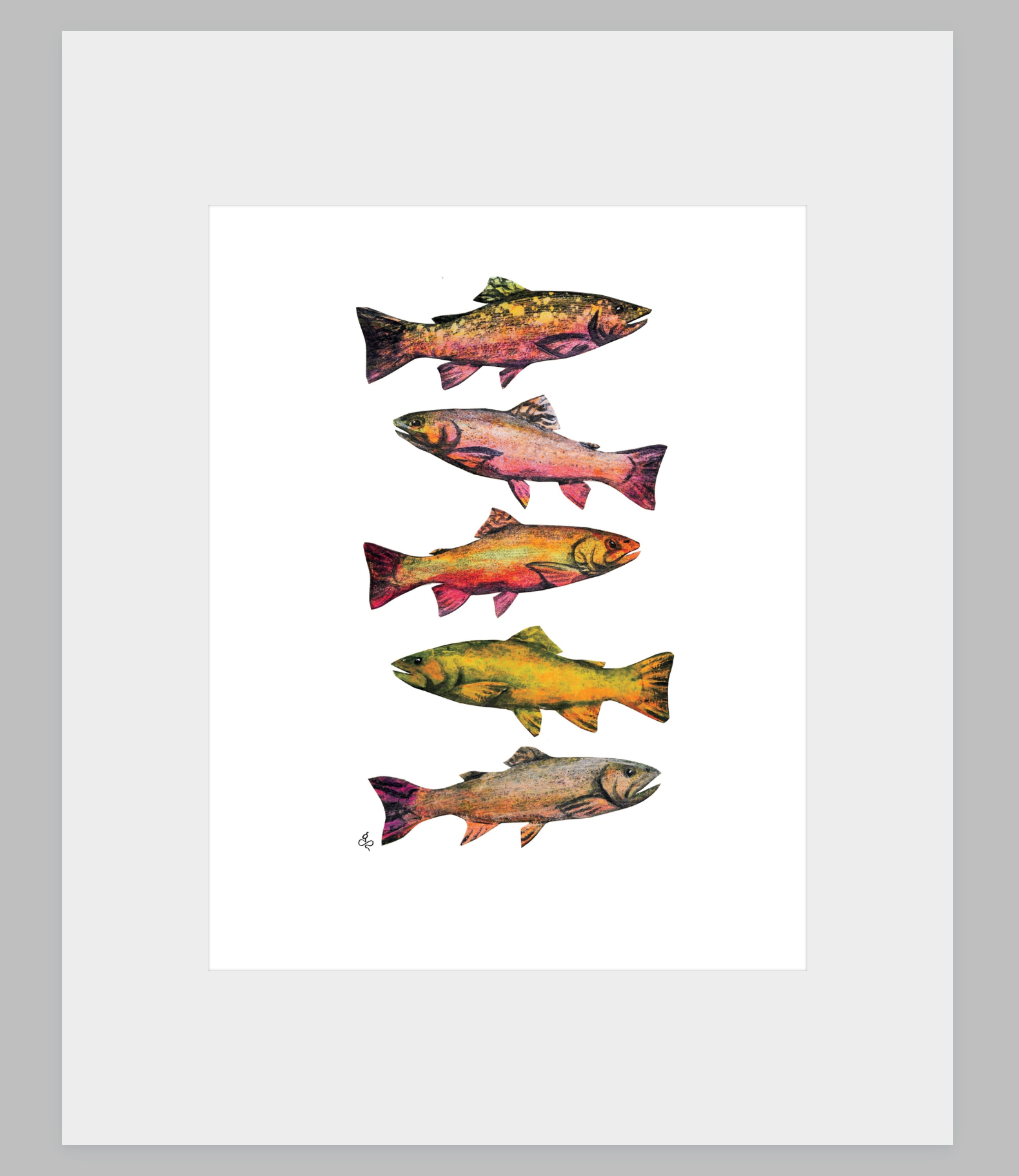 Brook Trout Art Print - Fishing Themed Nursery Wall Art - Bard Owl Arts